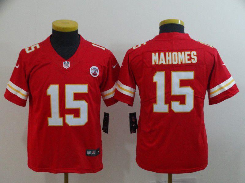 Youth Kansas City Chiefs 15 Mahomes Red Nike Vapor Untouchable Limited NFL Jersey